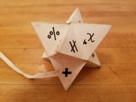 Stella octangula with math symbols